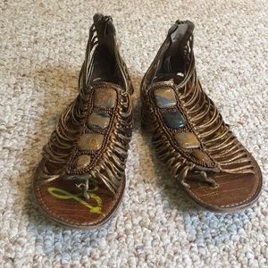 San Edelman gold sandals